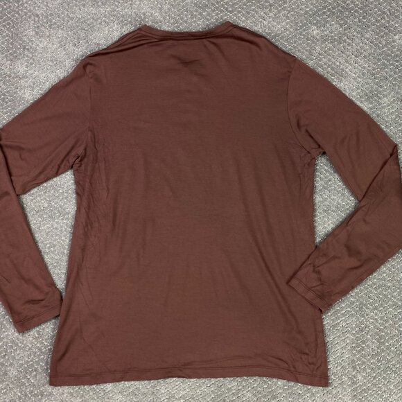 NWOT Wool & Prince Henley Shirt Men's Large Brown Merino Wool Blend - Picture 3 of 7
